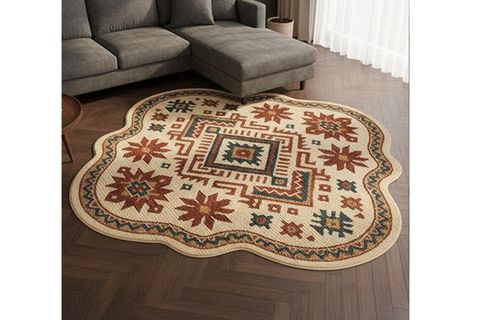 OTANTİK MOTİFLİ ÖZEL KESİM DOKUMA TABAN HALI, 446 YNG, 100X100 CM