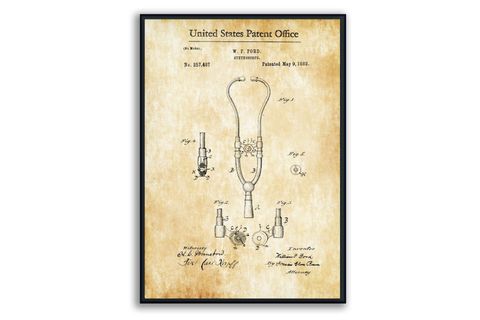VİNTAGE SAĞLIK GEREÇLERİ PATENT ÇERÇEVELİ PANO SET, 50X70