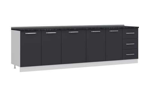 MİNAR 290 CM MUTFAK DOLABI BEYAZ ANTRASİT 290-A1-ALT MODÜL