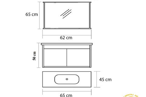 NOVA BANYO DOLABI TAKIMI, 65 CM