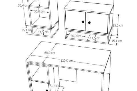 ÇOK FONKSİYONLU MODERN ÇALIŞMA MASASI, KAPAKLI