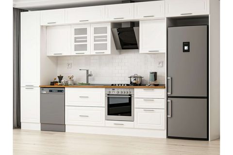 ALVİNKA 400X240 CM KLASİK MEBRAN MUTFAK DOLABI, MBB E90B50S60 3 MEBRAN BEYAZ SUNTALAM