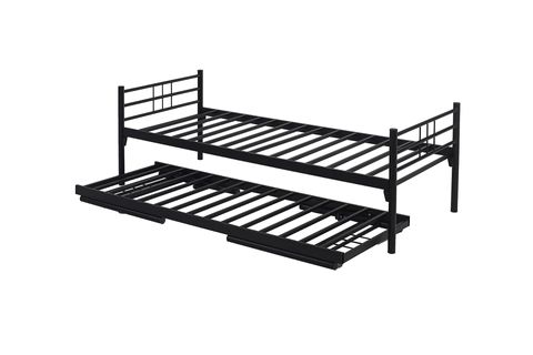 YAVRULU İKİZ METAL KARYOLA, SİYAH, 90X200