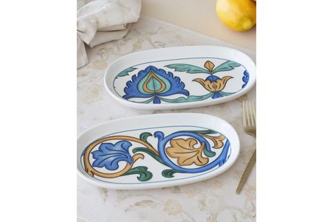 THE MİA LİMONCELLO OVAL SERVİS TABAĞI 2Lİ SET GRİ 23 CM