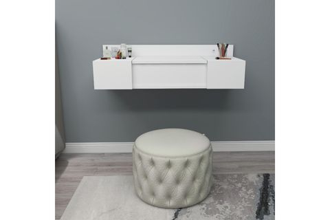 ZAKKUM RAFLI AYNALI DUVARA MONTE MAKYAJ MASASI, BEYAZ