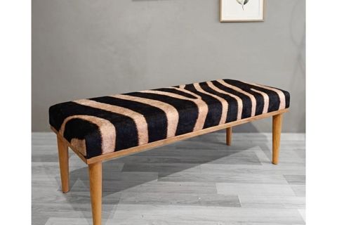 ZEBRA DESENLİ BANK, AHŞAP ÇERVEVELİ