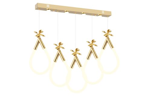 VOJENS BEŞLİ SIRALI LED AVİZE, GOLD