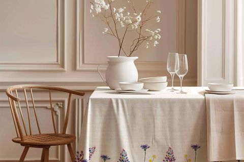 LEYLAK RÜYASI PAMUK MASA ÖRTÜSÜ, 100X100 CM