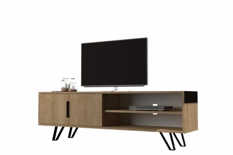 FOOT METAL AYAKLI TV ÜNİTESİ, MEŞE, 160 CM