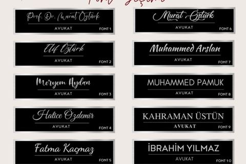 OFİS MASASI İSİMLİK, BEYAZ MERMER 2