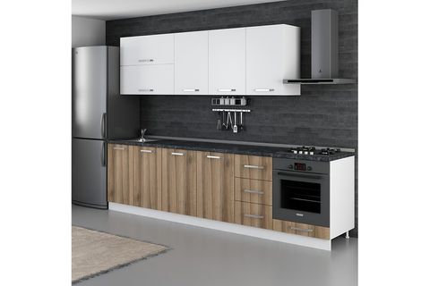 MİNAR BELLA 295 CM MUTFAK DOLABI BEYAZ DORE 295-D6