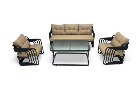 OKYANUS İP ÖRGÜ ÜÇLÜ OTURMA GRUBU, ANTRASİT