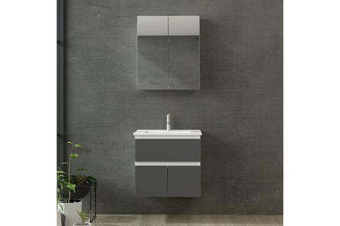 NİKA BANYO DOLABI 65CM AS2K1Ç 2K2A ETJ BEYAZ ANTRASİT