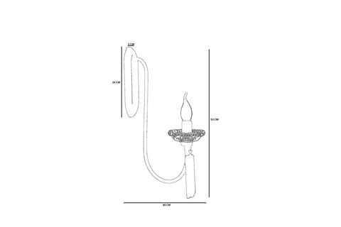 KONTES APLİK, KROM RUSTİK