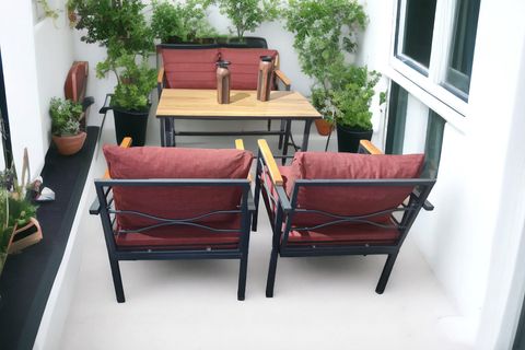 RÜYA BAHÇE BALKON TAKIMI, 2+1+1, BORDO