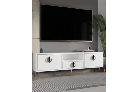 DROPDD TV SEHPASI, BEYAZ SİYAH GÜMÜŞ, 1317DROPDD 32