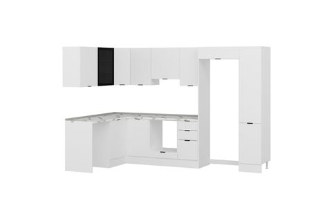 ALVİNKA 180 330X222 CM MBR_B KÖŞE MUTFAK DOLABI, BEYAZ SUNTALAM