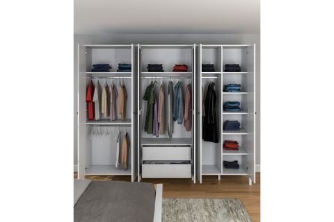 LUMERA GARDIROP, 6 KAPAK GİZLİ ÇEKMECELİ AYNALI