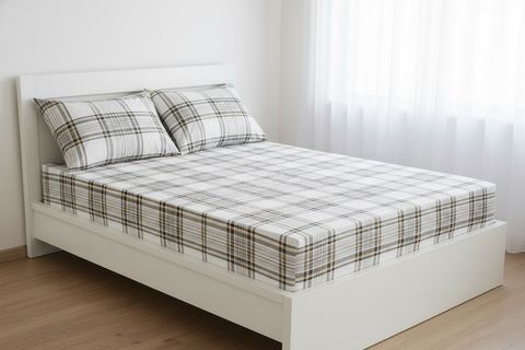 MAKİ HOME ÇİFT KİŞİLİK LASTİKLİ ÇARŞAF VE YASTIK KILIFI SETİ, EKOSE, 160X200, 50X70