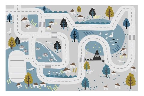 KARNAVAL MAVİ ORMANDAKİ YOL ÇOCUK ODASI HALISI 50X80