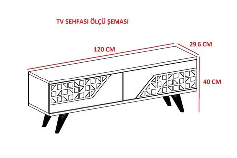 TROYA TV ÜNİTESİ CEVİZ BEYAZ