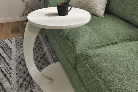 NOVA TEKERLEKLİ C SEHPA, BEYAZ
