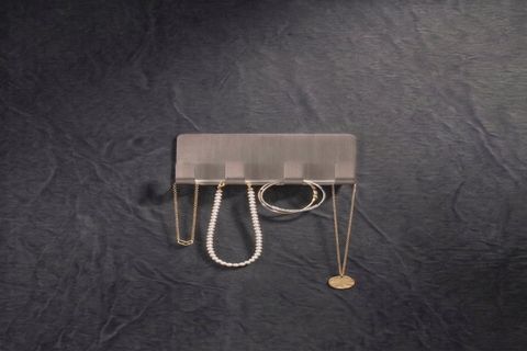 YAPIŞKANLI PASLANMAZ ÇELİK ÇOK AMAÇLI DUVAR ORGANİZERİ, GÜMÜŞ GRİ, 10X5X3 CM