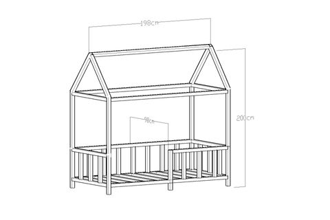 GİVAYO WOOD'S KAYRA MONTESSORİ KARYOLA, CEVİZ, 90X190