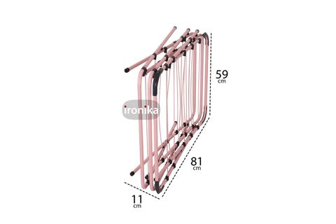 İRONİKA TRES KATLANABİLİR ÇAMAŞIR KURUTMALIK, 3 KATLI, PEMBE