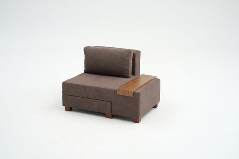 PERENNA YATAKLI TEKLİ KOLTUK ŞÖNİL KAHVE SAĞ