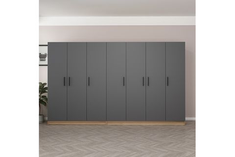 MİNAR KALE GARDIROP 12,  7 KAPAKLI,  ANTRASİT