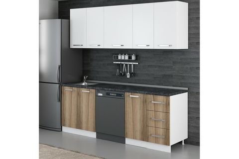 MİNAR 220 CM MUTFAK DOLABI BEYAZ DORE 220 D11