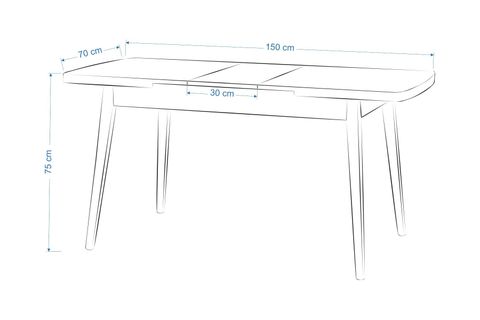 VİLİNZE MUTFAK MASA TAKIMI, GOLF TRAVERTEN, 70X120 CM