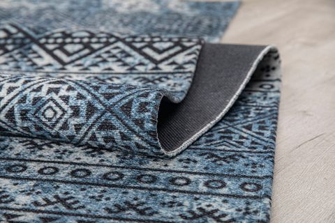 ANGORAHOME VEGA DEKORATİF KİLİM 4226, MAVİ, 80X300