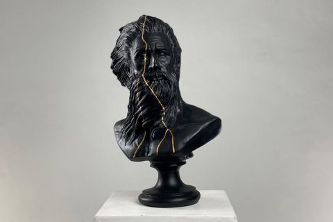 POSEIDON GOLD STREAK POP ART DEKORATİF ROMA YUNAN HEYKELLERİ