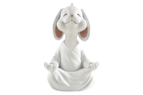 YOGA YAPAN TAVŞAN BİBLO, BEYAZ