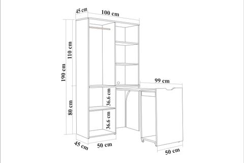 NOVA ASKILIK MODÜLLÜ GARDIROP, KARİNA SEDEF