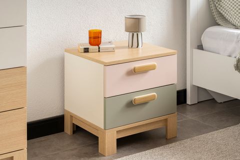 MOKİDO KOMODİN, 2 ÇEKMECELİ, PEMBE YEŞİL