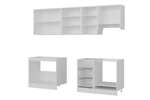 MİNAR 255 CM MUTFAK DOLABI BEYAZ ANTRASİT 255 A16