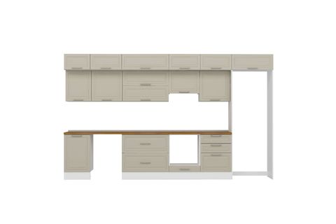 ALVİNKA 390X240 CM KLASİK MEBRAN MUTFAK DOLABI, MB E80S50S60 1 MEBRAN KUMTAŞI SUNTALAM