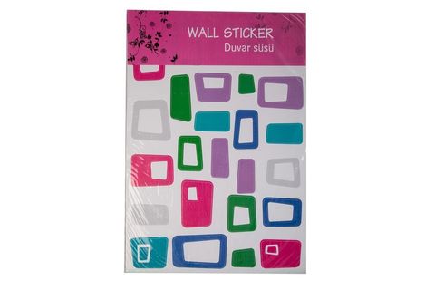 DUVAR SÜSÜ STİCKER RENKLİ KARELİ PVC