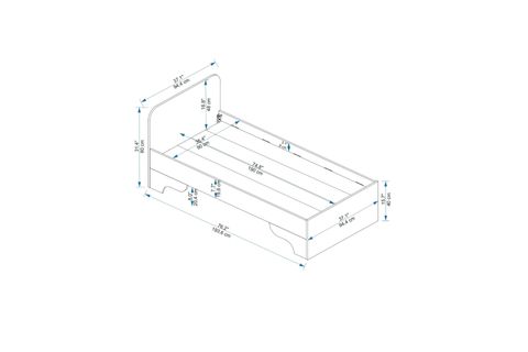 LUSES TEK KİŞİLİK GENÇ ODASI KARYOLASI, BEYAZ, 90X190