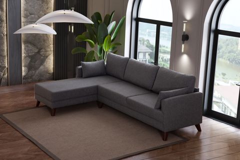 GLORİA KÖŞE KOLTUK, GRİ, SOL KÖŞE