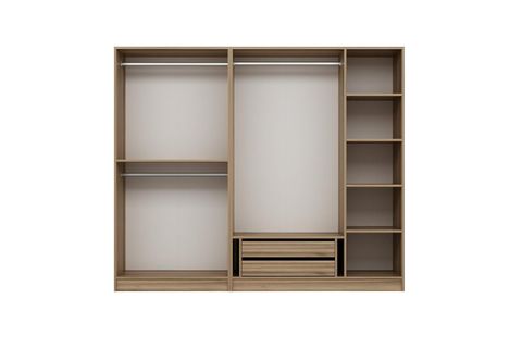 NİSA PLUS 5 KAPAKLI 2 ÇEKMECE DOLAP DORE PLUS DORE REFLEKTE CAM