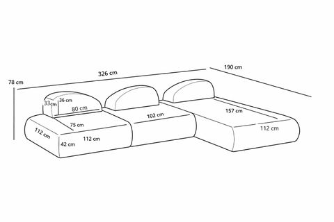 LİVA KÖŞE KOLTUK, XL SEHPALI, KAHVE
