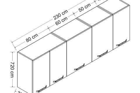 MİNAR 230 CM MUTFAK DOLABI BEYAZ 230-B1-ÜST MODÜL