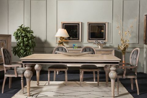 TURİ YEMEK ODASI TAKIMI, BEYAZ ESKİTME