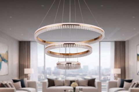 MİLAN ÜÇLÜ LED SARKIT AVİZE, GOLD