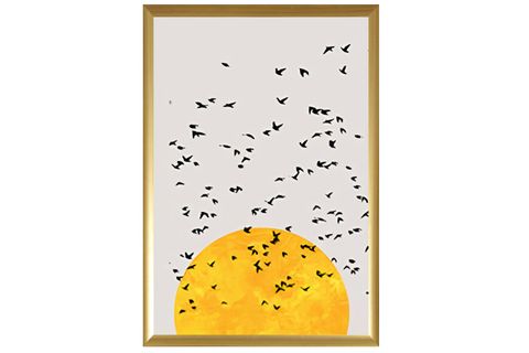 FRANK RAY SARI ÜÇTÜ TABLO SETİ, ÇERÇEVELİ, 50X70