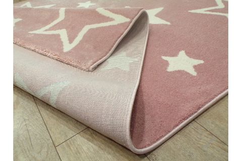 YILDIZLI KALIN ÇOCUK ODASI HALISI, PEMBE, 80X150